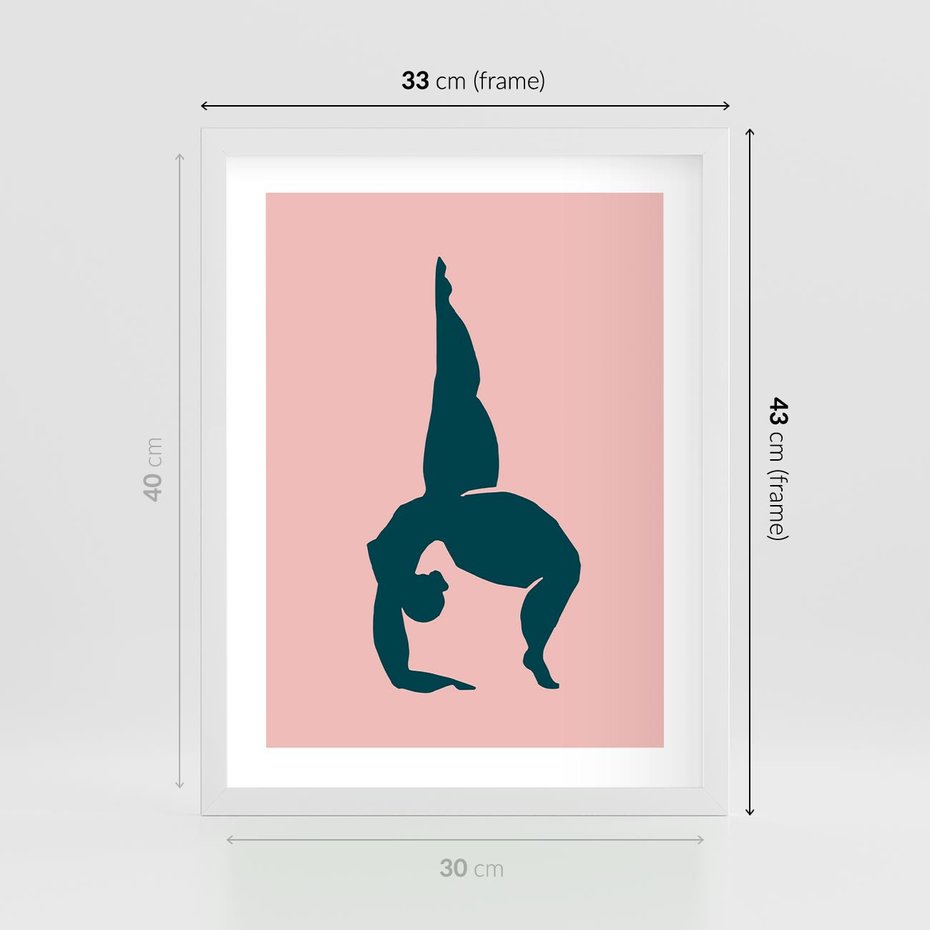 Plakat w ramie 30x40 - Zaklęte Wzory - abstrakcja, kobieca sylwetka - rama biała