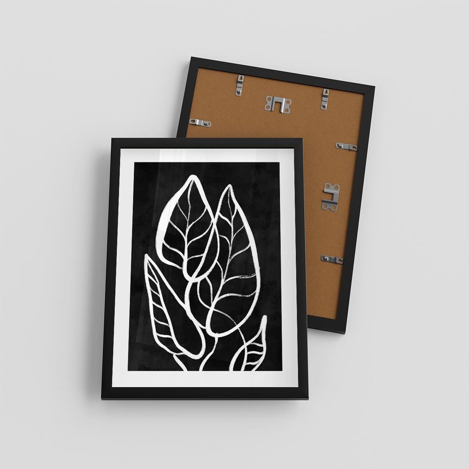 Plakat w ramie 30x40 - Lustrzane Odbicie - mroczna sztuka, minimalizm - rama czarna