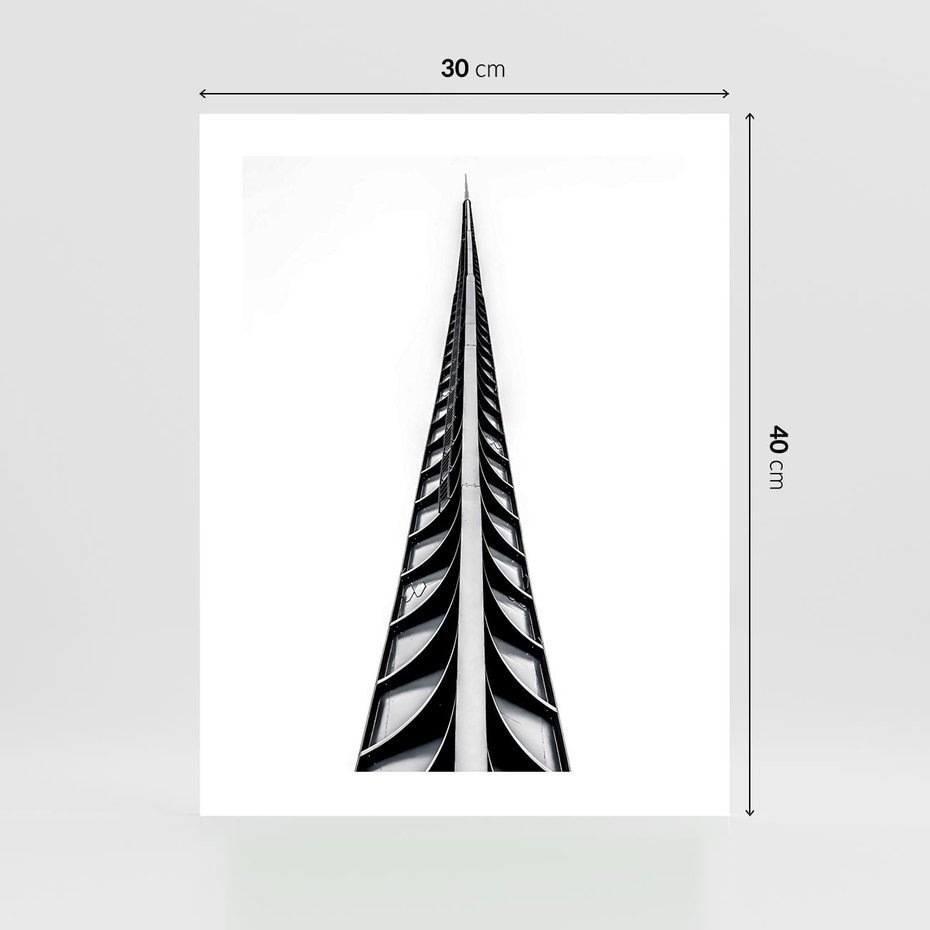 Plakat bez ramy 30x40 - Majestatyczna Architektura - wysoki, strzelisty wieżowiec