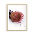 Plakat w ramie 50x70 - Makijaż w kolorze pędzla - makijaż, pędzel - rama drewno
