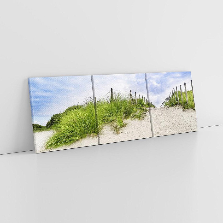 Obraz na płótnie 150x50 - Rajskie wydmy nad plażą - plaża, wydmy