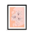 Plakat w ramie 30x40 - Kwiatowa Harmonia - minimalistyczny plakat, pudrowe kwiaty - rama czarna