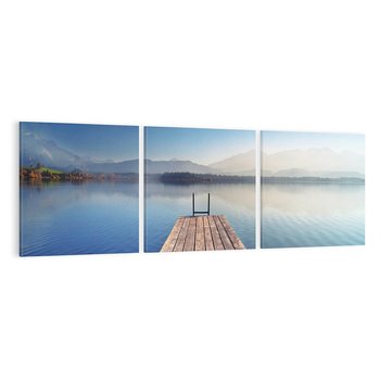 Obraz na płótnie 90x30 - Alpy: jezioro i malownicze molo - Alpy, jezioro