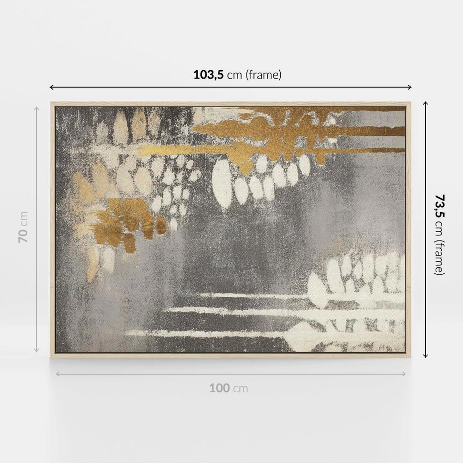 Obraz w ramie 100x70 - Malowane impresje zmysłów - abstrakcyjne plamy, linie - rama drewno