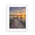 Plakat w ramie 40x50 - Zachód Słońca na Pomostcie - zachód, słońca - rama biała