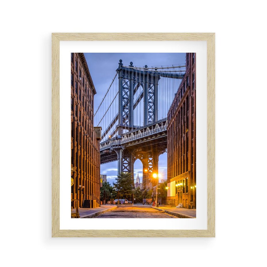 Plakat w ramie 40x50 - Most w mieście - most, miasto - rama drewno