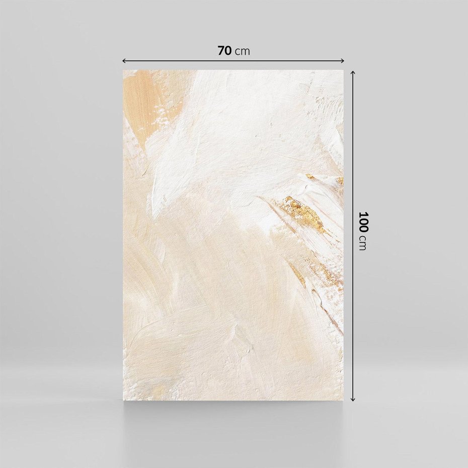Obraz na płótnie 70x100 - Elegancja w Złocistym Chaosie - złoto beż, abstrakcja
