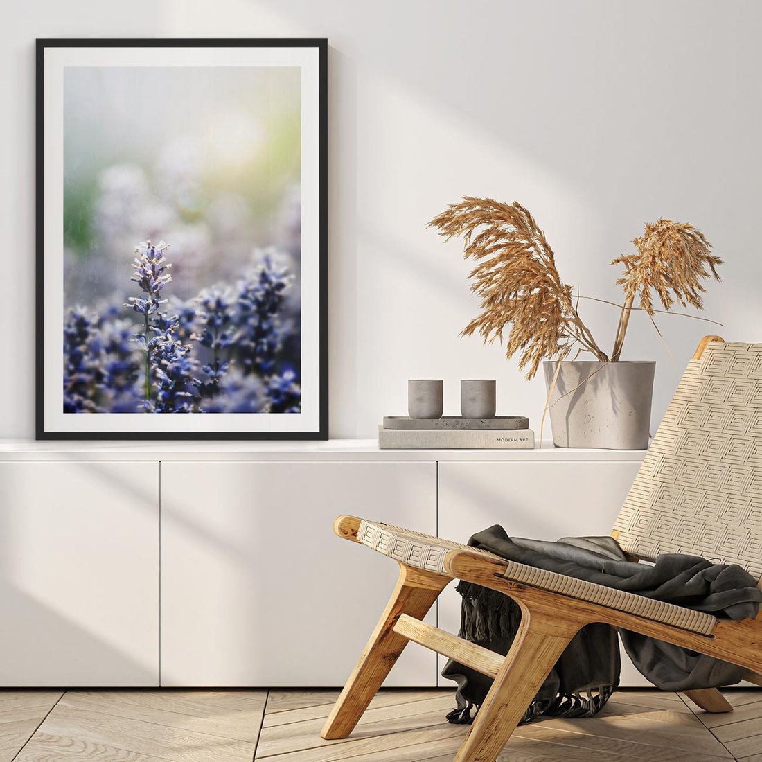 Plakat w ramie 40x50 - Delikatna Uroda Natury - wrzosy, fiolet - rama czarna