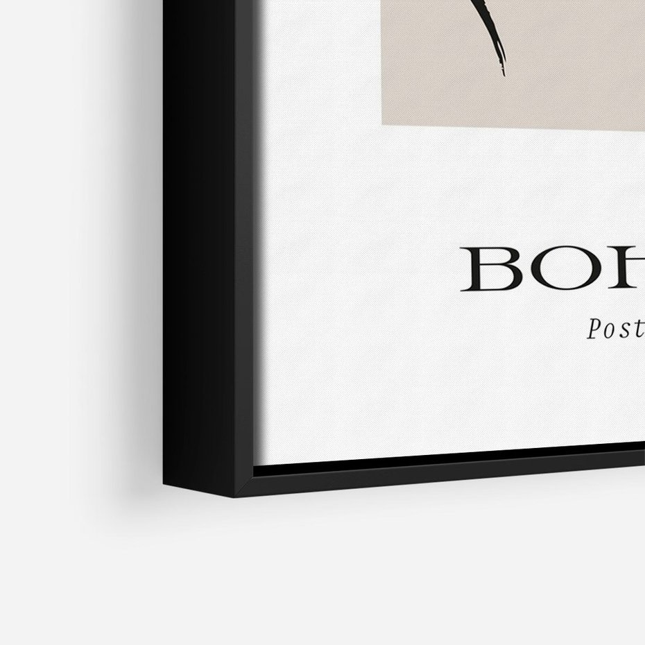 Obraz w ramie 70x100 - Echa Nieznanych Konturów - boho plakat, typografia - rama czarna