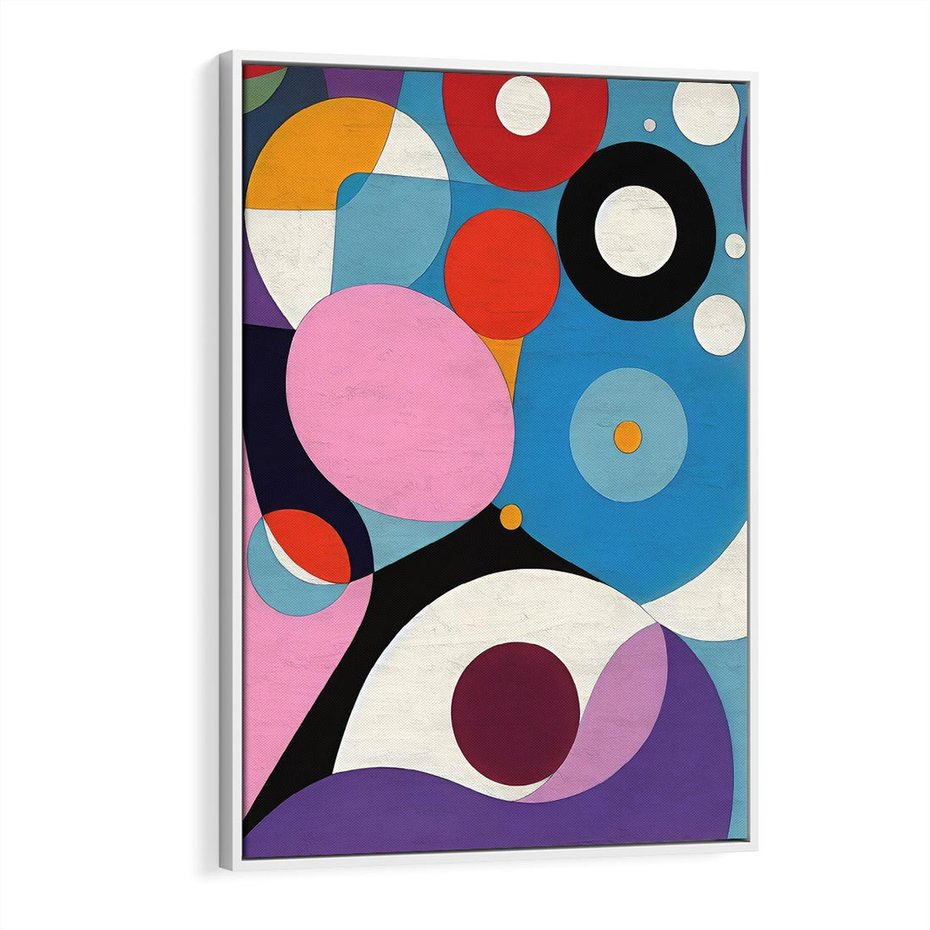 Obraz w ramie 80x120 - Kolorowe Ulotności - abstrakcyjny obraz olejny, żywe kolory - rama biała