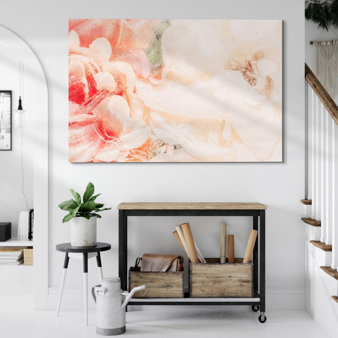 Obraz na płótnie 120x80 - Kwiatowe hafty marzeń - abstrakcja przypominająca kwiaty, róże