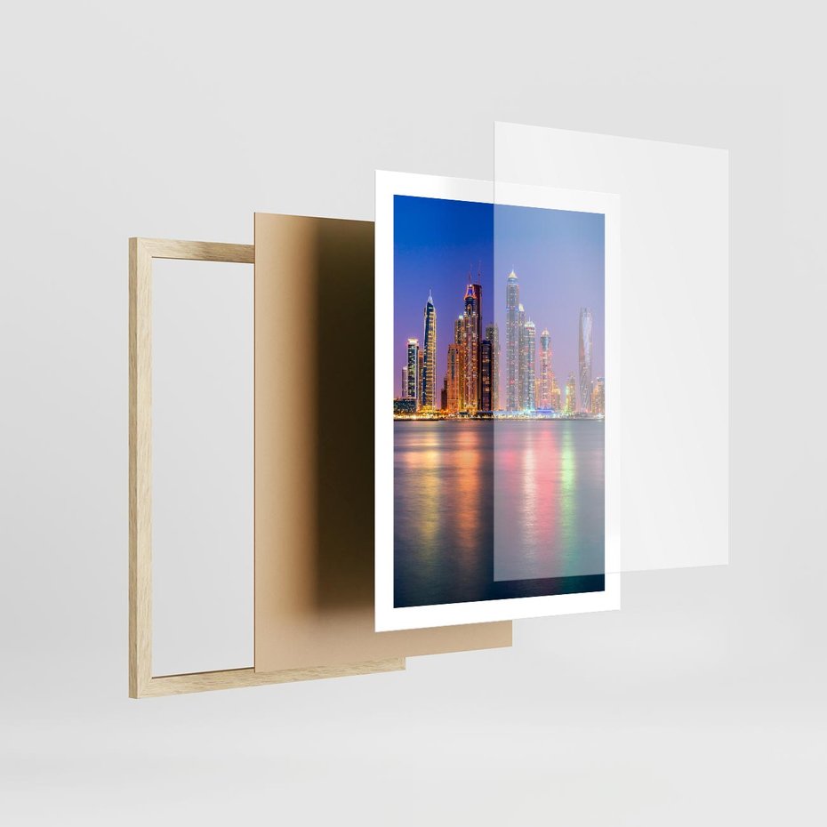 Plakat w ramie 50x70 - Nowy Jork: pulsujące miasto - Nowy Jork, miasto - rama drewno