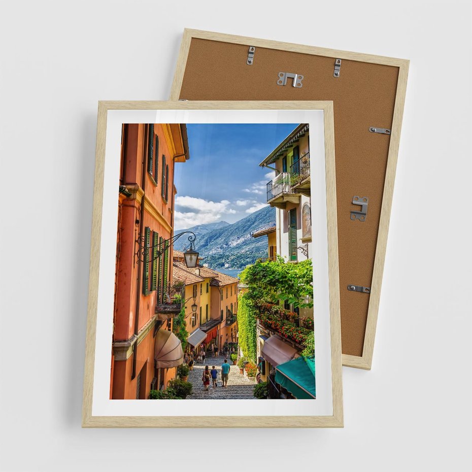 Plakat w ramie 50x70 - Tropienie Nieskończoności - uliczka, perspektywa - rama drewno