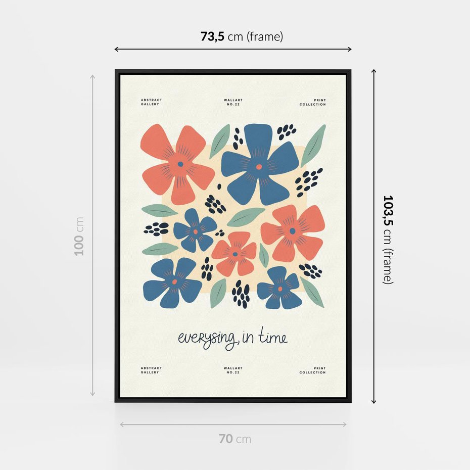 Obraz w ramie 70x100 - Kształtując Marzenia - kwiaty, nowoczesna abstrakcja - rama czarna
