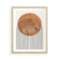 Plakat w ramie 50x70 - Konturem Kształtowane - koło, boho styl - rama drewno