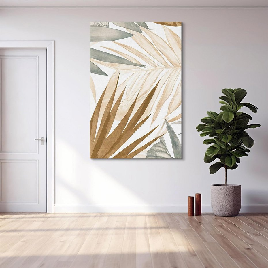 Obraz na płótnie 70x100 - Liście w Akwareli - akwarela, malowane liście