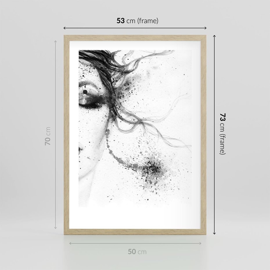 Plakat w ramie 50x70 - Eksplozja Kolorów - akwarela, abstrakcja - rama drewno