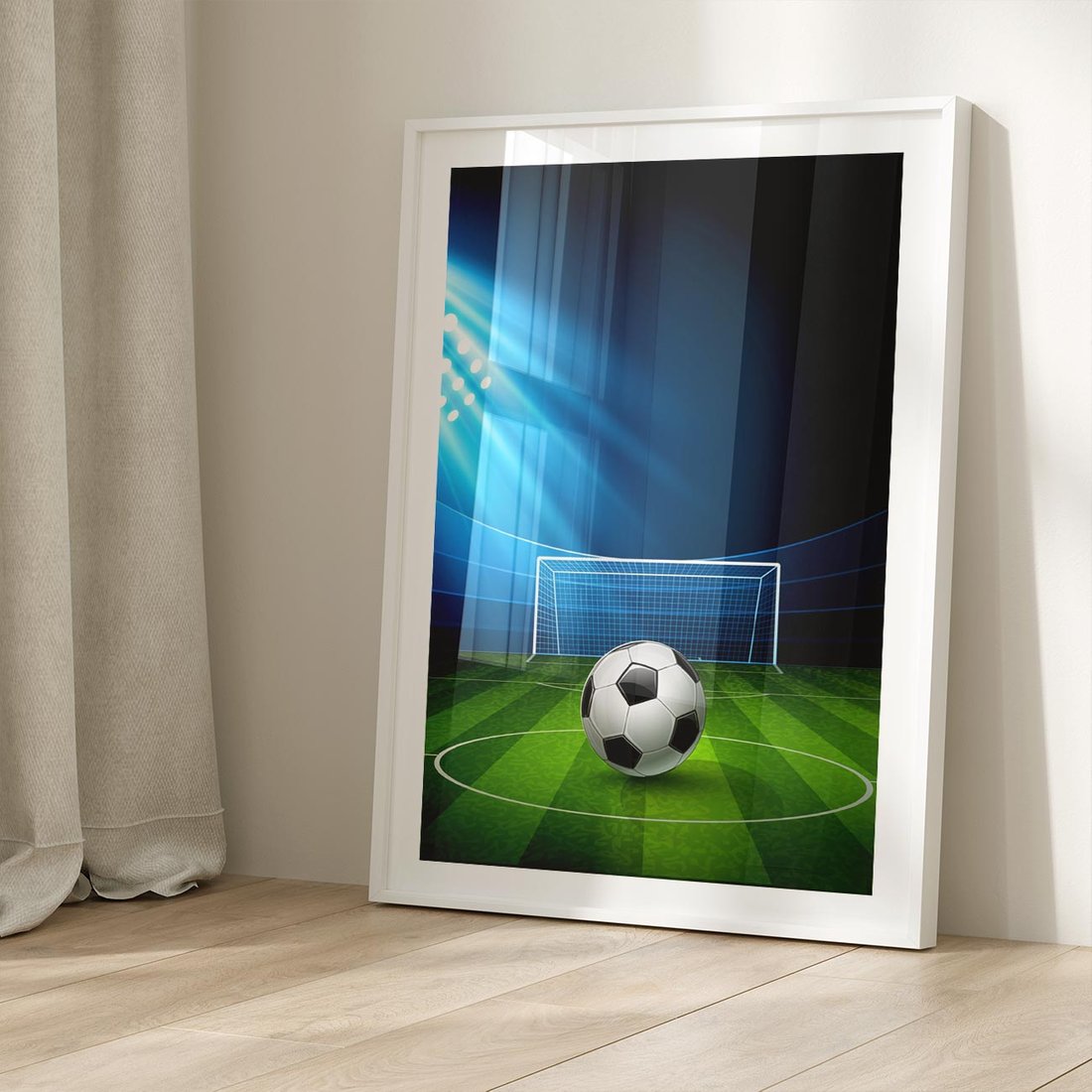 Plakat bez ramy 40x50 - Piłkarska ekscytacja w momencie gola - piłka, nożna