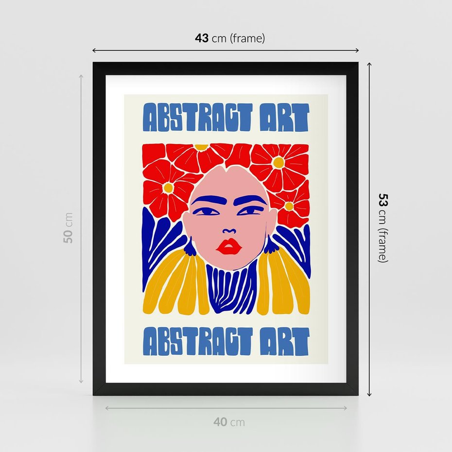 Plakat w ramie 40x50 - Przenikające Refleksje - sztuka abstrakcyjna, nowoczesny plakat - rama czarna