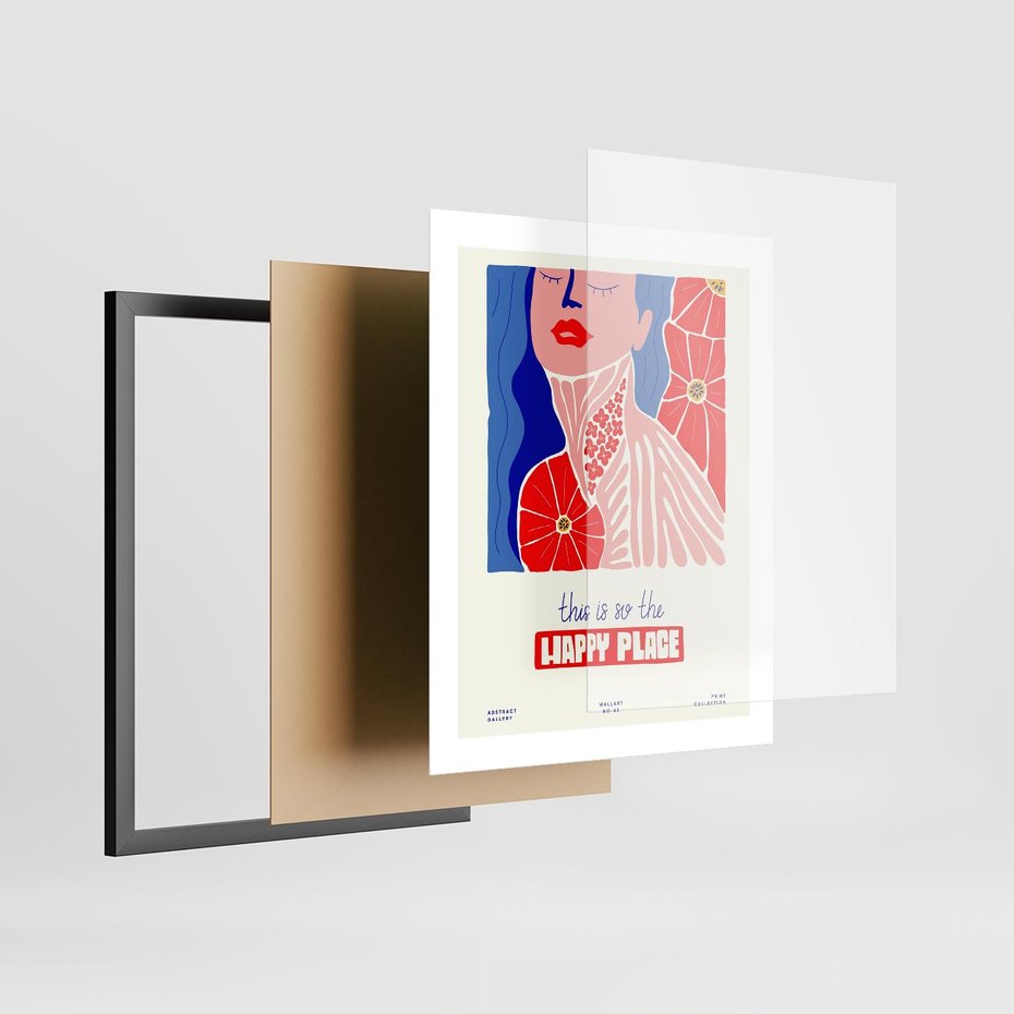 Plakat w ramie 40x50 - Abstrakcyjna Afirmacja - sztuka nowoczesna, abstrakcyjny styl - rama czarna