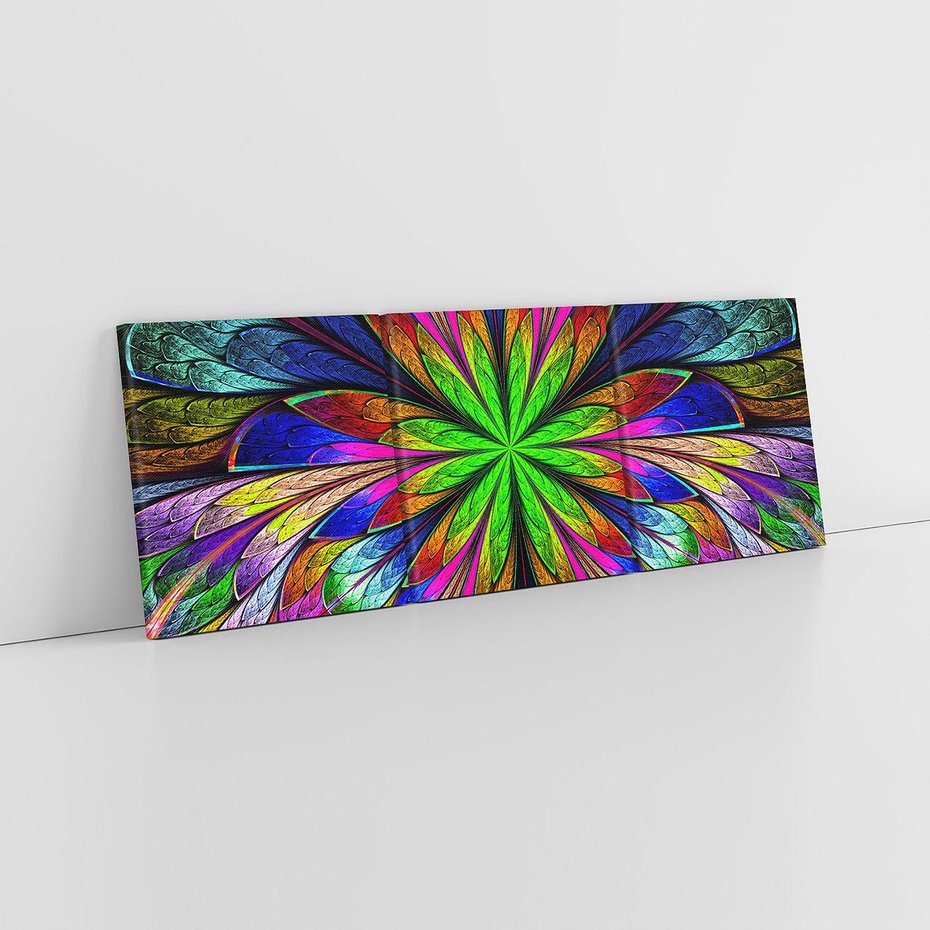 Obraz na płótnie 120x40 - Witrażowa magia na płótnie - witraż, sztuka