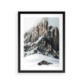 Plakat w ramie 30x40 - Górski Raj z Chatką - górskie szczyty, ośnieżone góry - rama czarna