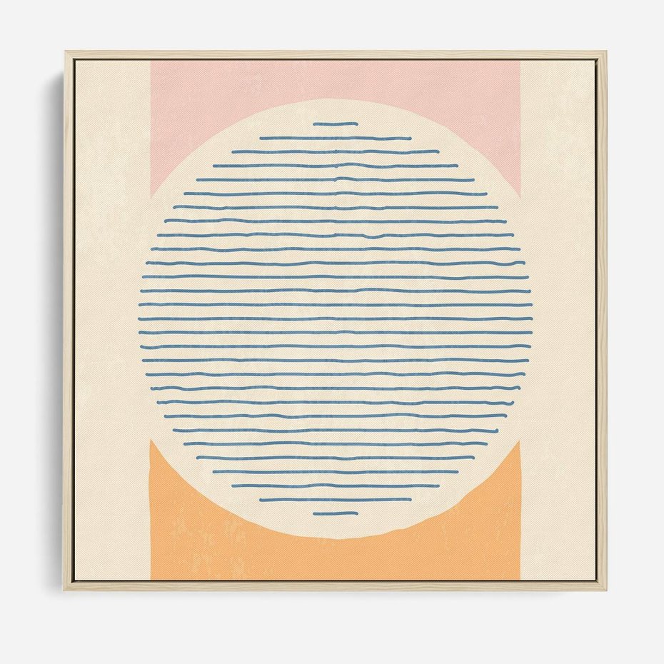 Obraz w ramie 80x80 - Rozbijająca Opowieść - geometryczne kształty, koła - rama drewno