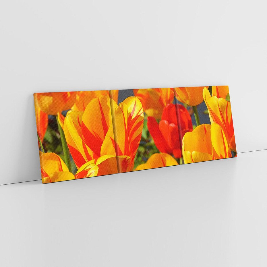 Obraz na płótnie 120x40 - Kwiatowa Harmonia - kwiaty, kwiat