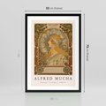 Plakat w ramie 50x70 - Mucha: Reprodukcja i Typografia na Plakacie - reprodukcja, alfons mucha - rama czarna