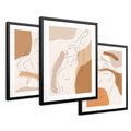 Zestaw obrazy w ramie 30x40 galeria - Kobieta, abstrakcja, one-line, nowoczesny - rama czarna