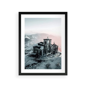 Plakat w ramie 40x50 - Stary Kościół w Górach - stary kościół, ruiny - rama czarna