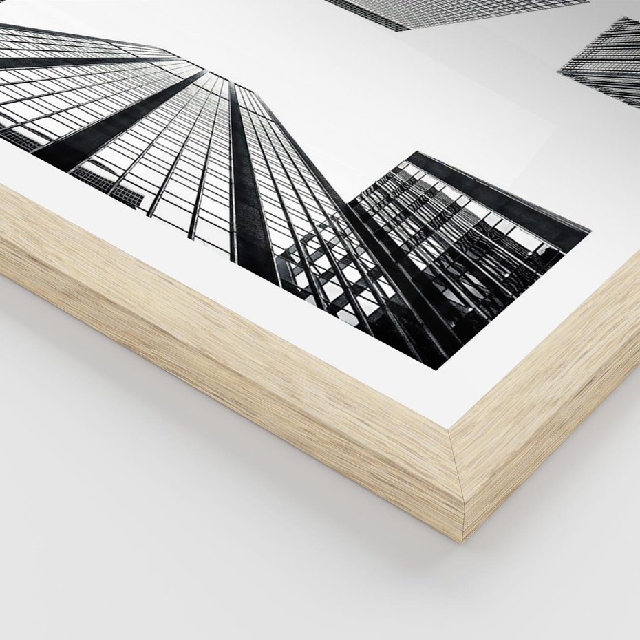 Plakat w ramie 40x50 - Architektoniczna Symetria - architektura, wysoki wieżowiec - rama drewno