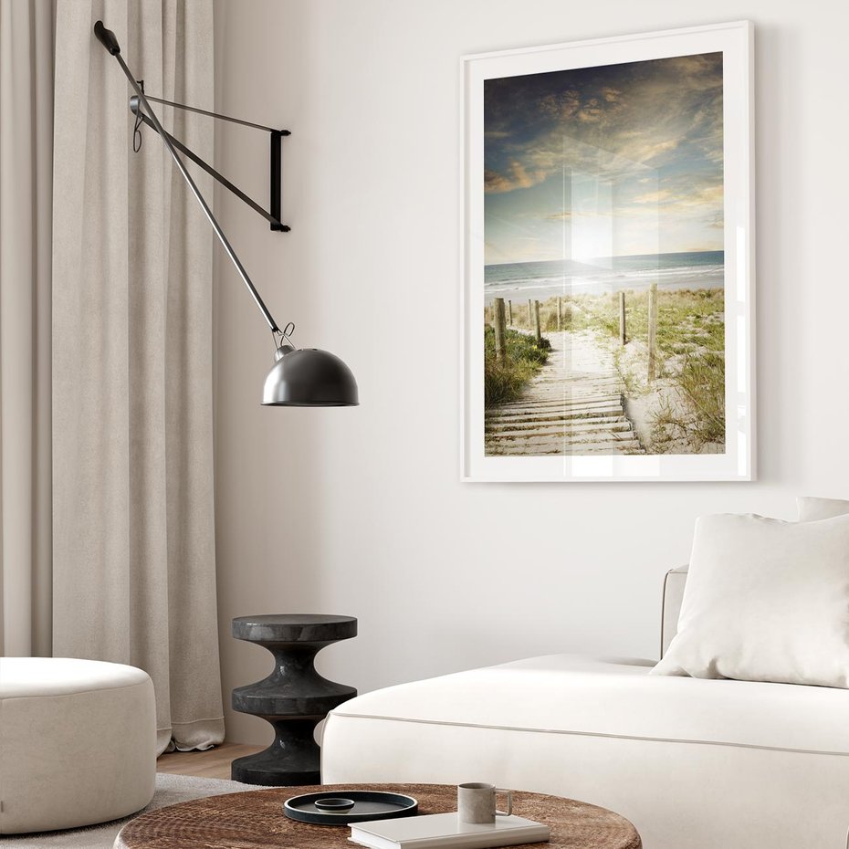 Plakat bez ramy 40x50 - Błękitne morze na pomostach - morze, pomost