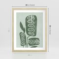 Plakat w ramie 40x50 - Nurtująca Zieleń - abstrakcyjny zielony motyw, skandynawski design - rama drewno