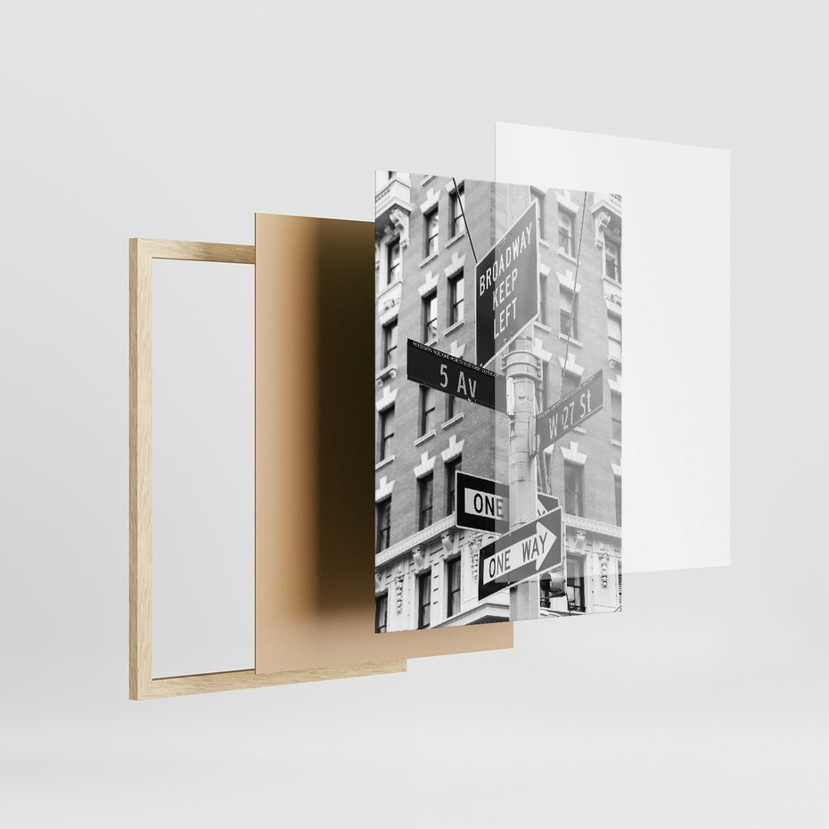 Zestaw obrazy w ramie 30x40 galeria - Nowy, Jork, miasto, nowoczesny - rama drewno