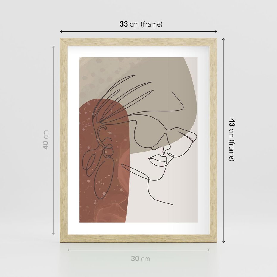 Plakat w ramie 30x40 - Kreatywność na Tle Plam - abstrakcyjna grafika, plamy - rama drewno