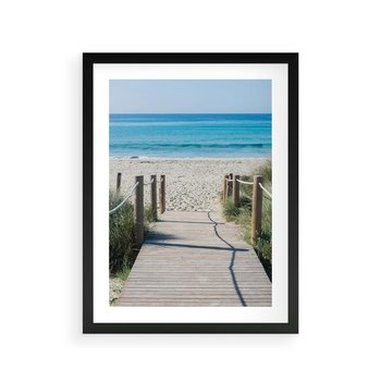 Plakat w ramie 50x70 - Żywa Natura - plaża, morze - rama czarna