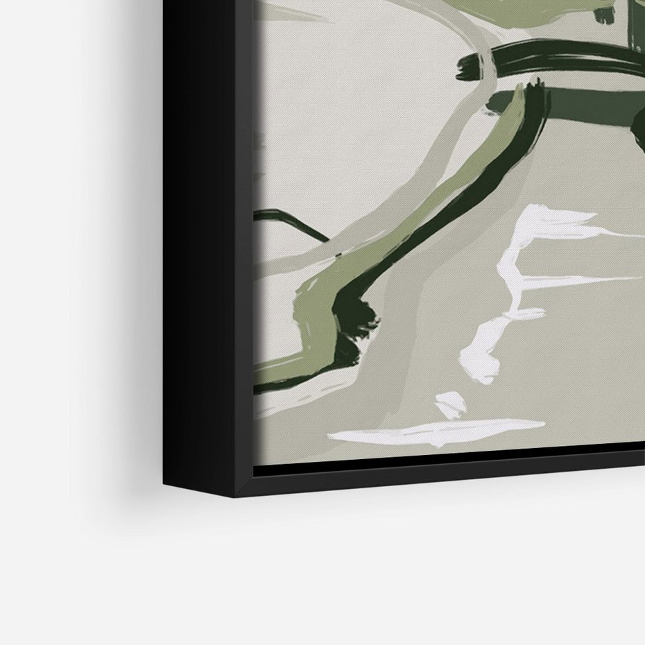 Obraz w ramie 50x70 - Leśny Zakątek - pastelowy krajobraz, nowoczesny plakat - rama czarna