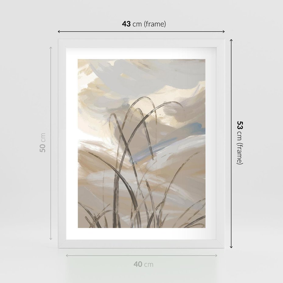 Plakat w ramie 40x50 - Nowoczesne Odbicia - akwarela, obraz - rama biała