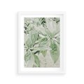 Plakat w ramie 30x40 - Jasnozielone Liście w Kompozycji - liście, jasna zieleń - rama biała