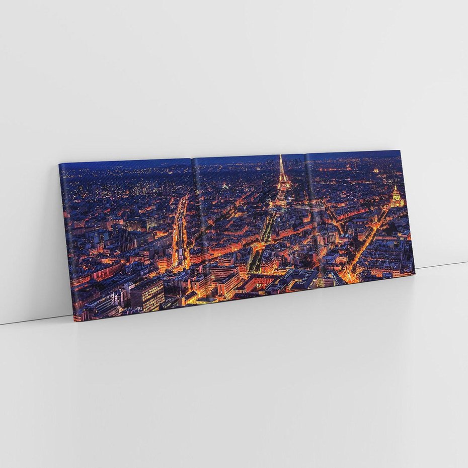 Obraz na płótnie 120x40 - Nocne impresje Paryża - Paryż, noc