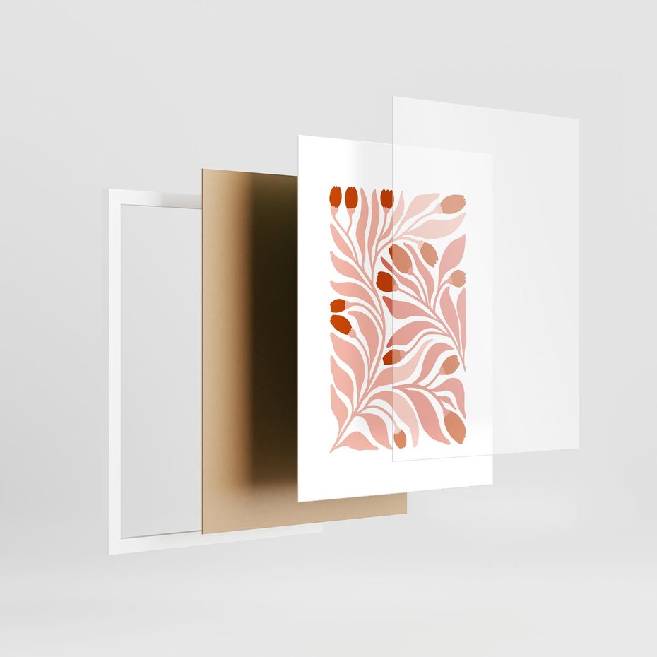 Plakat w ramie 50x70 - Nieskrępowane wyobraźnie kolorów - kwiaty, pastelowe kolory - rama biała