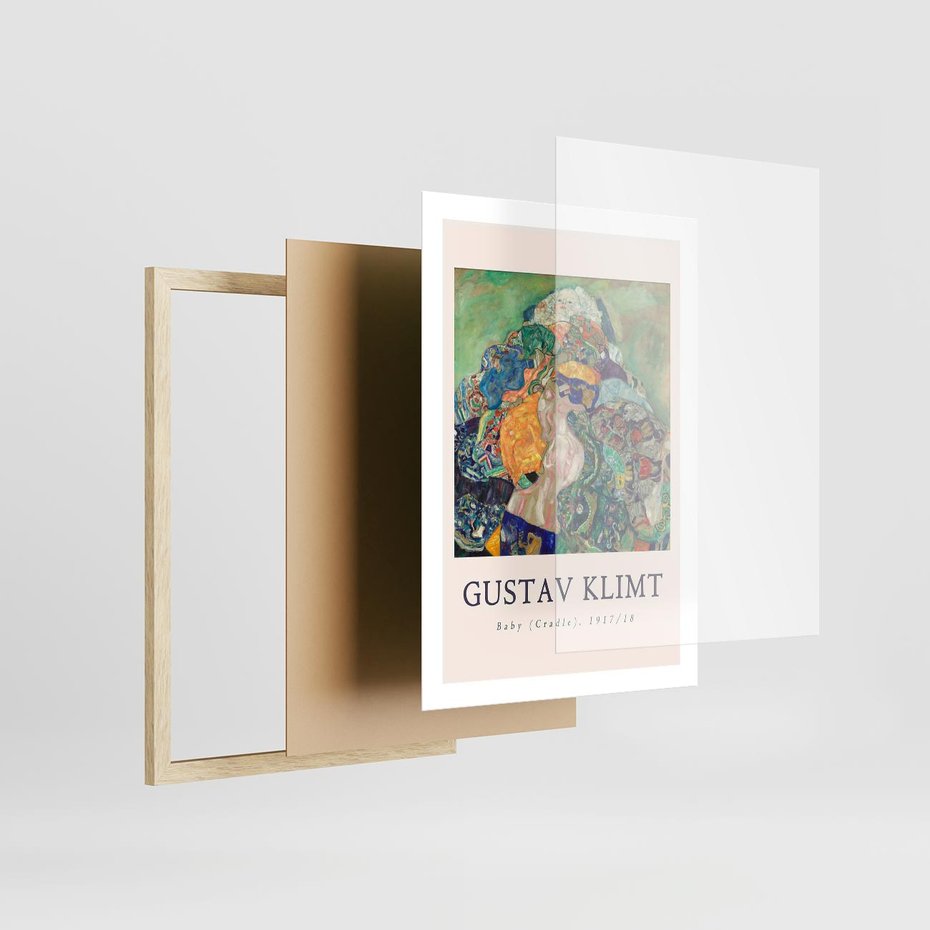 Plakat w ramie 50x70 - Sztuka z Reprodukcją G. Klimta - Gustav Klimt, reprodukcja - rama drewno