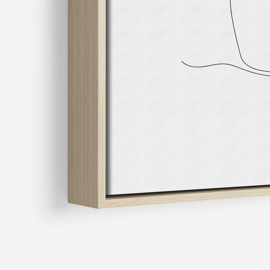 Obraz w ramie 50x50 - Rozkwitające Echa - szkic, minimalizm - rama drewno