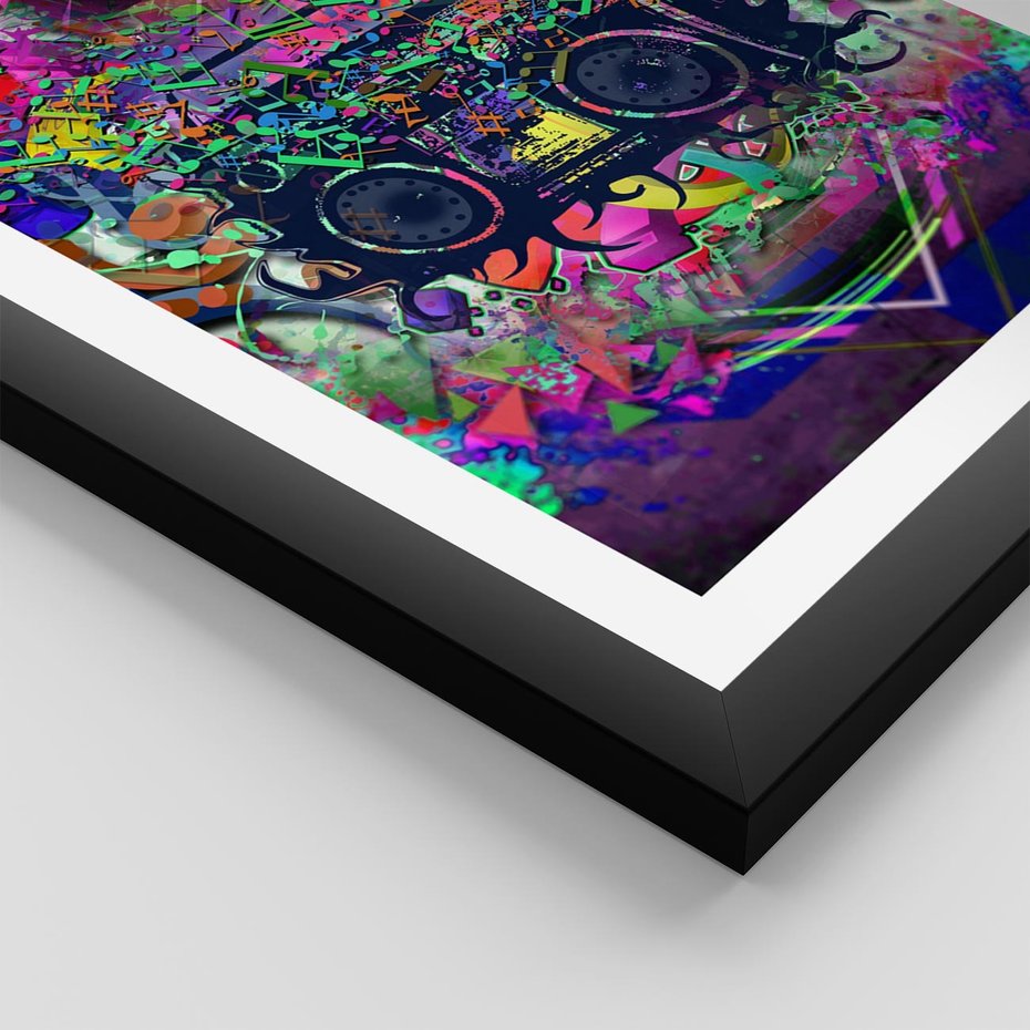 Plakat w ramie 30x40 - Harmonia Muzyki - grafika, muzyka - rama czarna