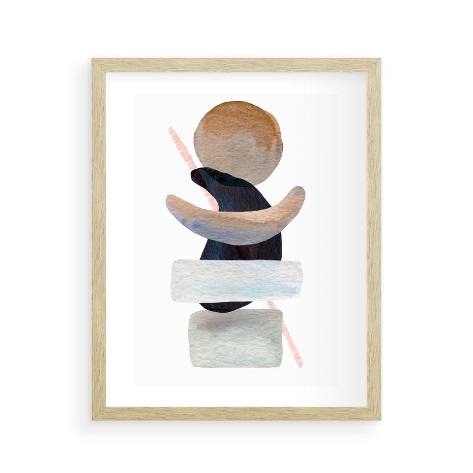 Plakat w ramie 40x50 - Rozkwitające Nowe Wymyślności - abstrakcja, akwarelowe plamy - rama drewno