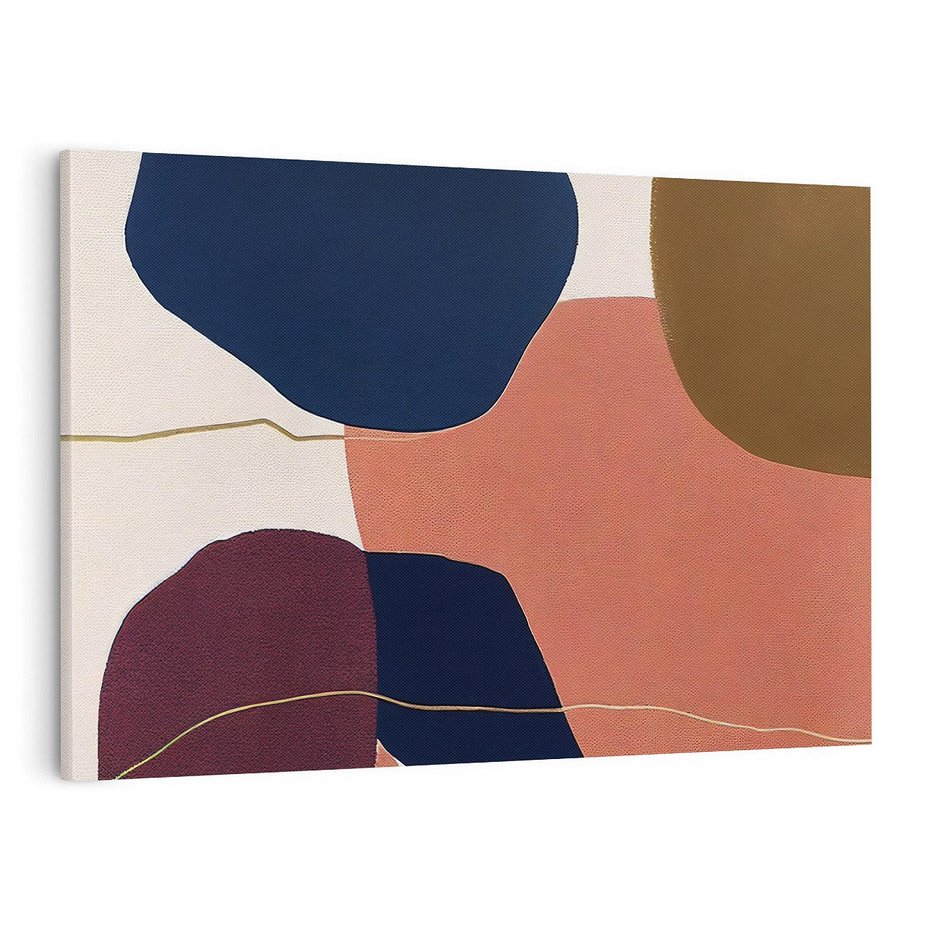 Obraz na płótnie 120x80 - Abstrakt Marsala - nieregularne plamy, kształty