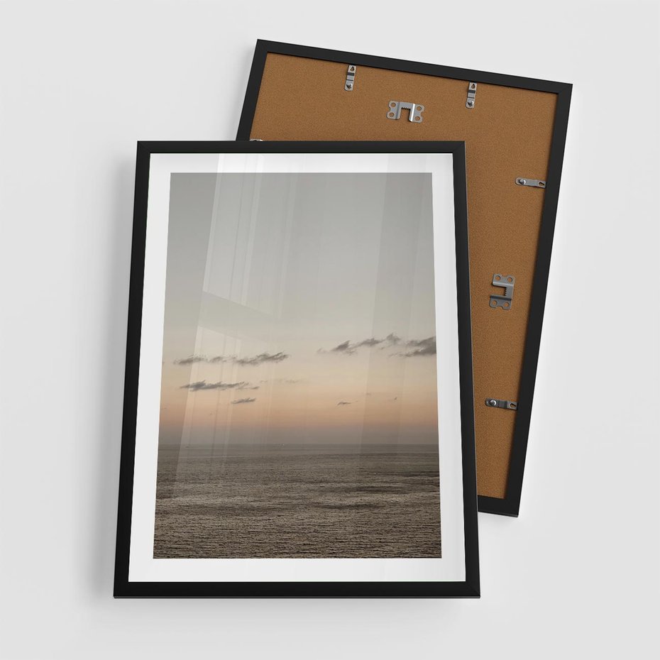 Plakat w ramie 50x70 - Chwila Romantyzmu - morze, niebo - rama czarna