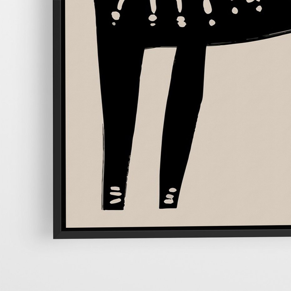 Obraz w ramie 70x100 - Konturem Zdefiniowany - skandynawska sztuka, jeleń - rama czarna