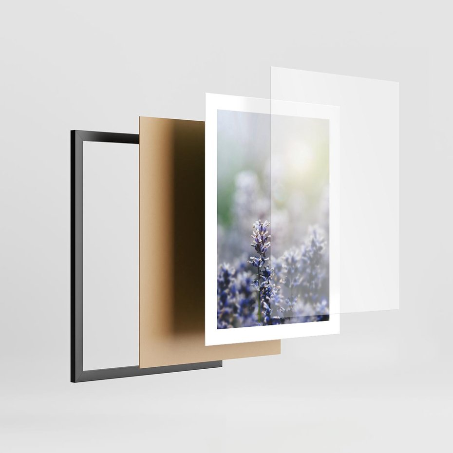Plakat w ramie 30x40 - Delikatna Uroda Natury - wrzosy, fiolet - rama czarna